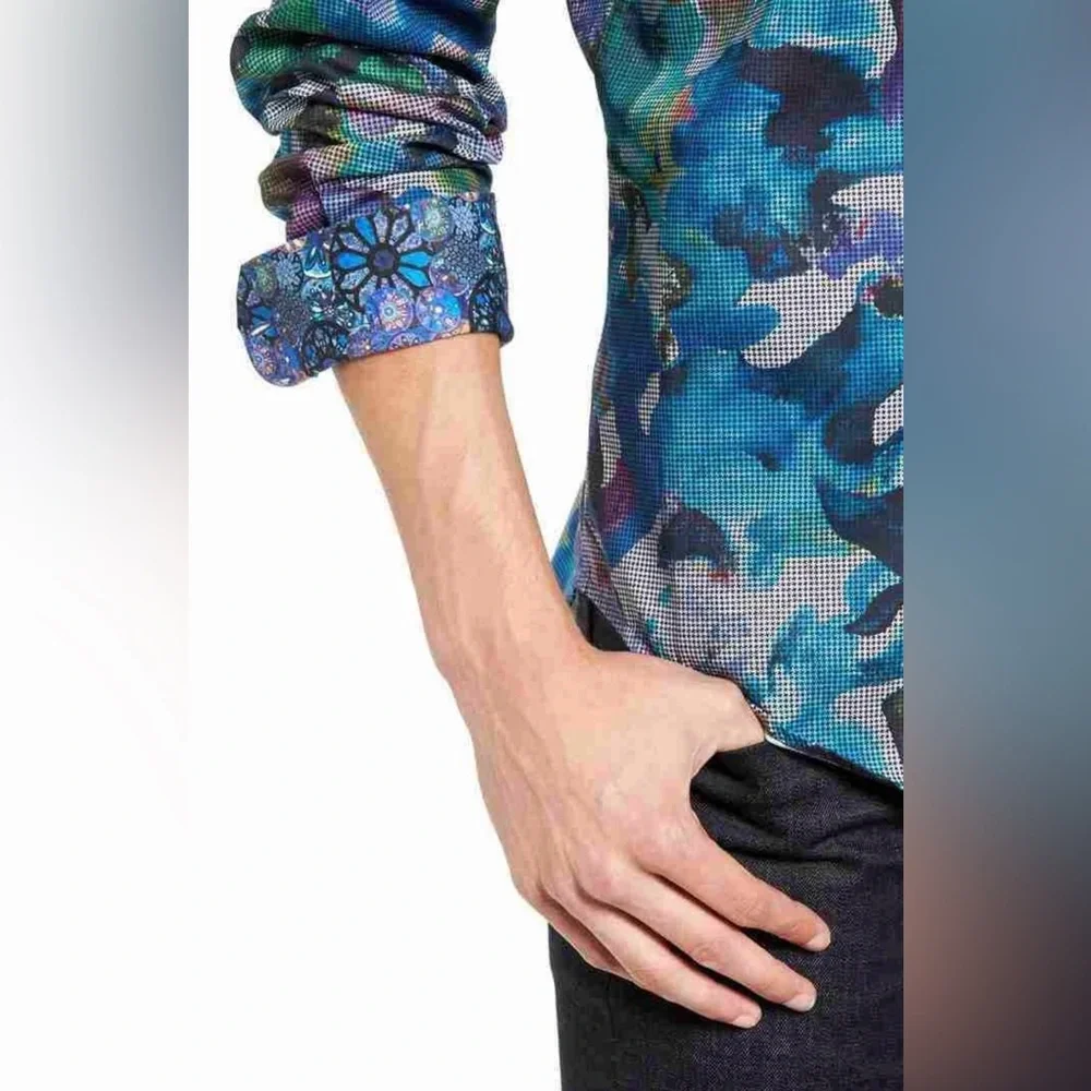 ROBERT GRAHAM‎ 100% COTTON CLASSIC FIT A.S. ROMA MEN`S SHIRT COLORFUL - Picture 4 of 12